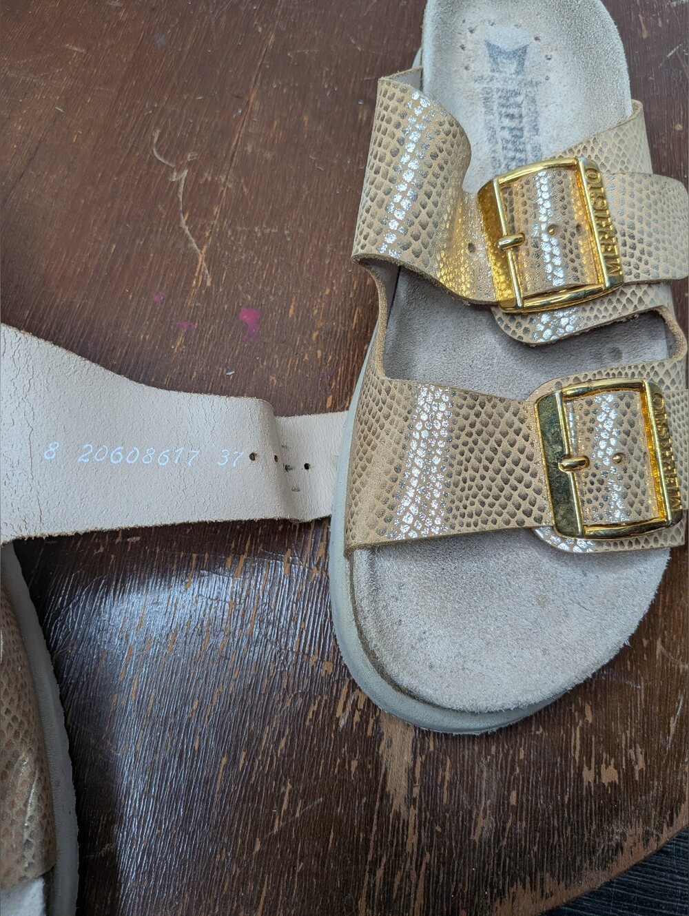 Mephisto Women's Hester Light Sand Havana 512 Two Buckle Straps Flat Sandals 37 - Picture 9 of 10